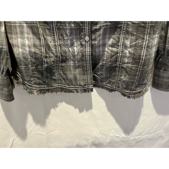 Harley Davidson Women's snap long sleeve top, size Medium Biker - Picture 6 of 10